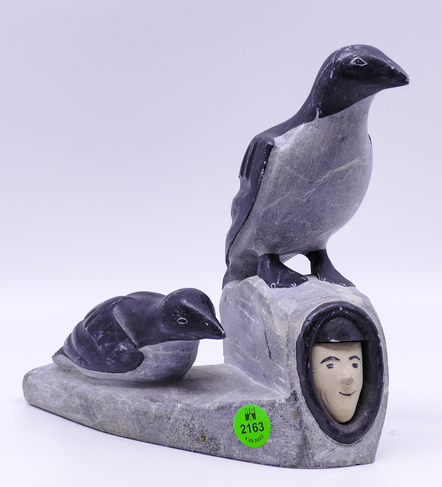 Appraisal: Tivi Pannagyan Ivujivik Soapstone Bird Eskimo Sculpture- x ''