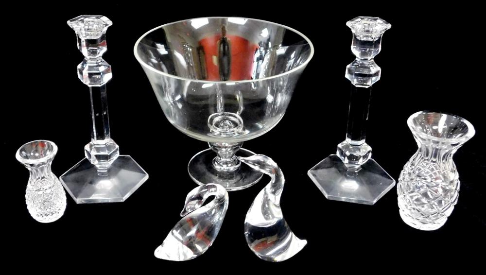 Appraisal: GLASS Seven pieces of clear glass and crystal Tiffany Steuben