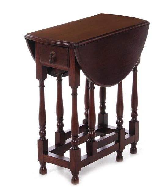 Appraisal: Diminutive English oak gate-leg table H W D Provenance Berline