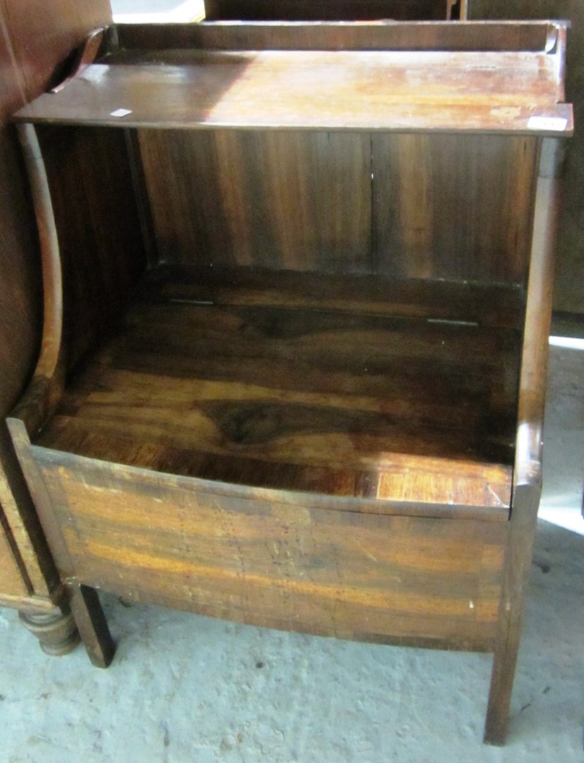 Appraisal: A th century mahogany bowfront step commode