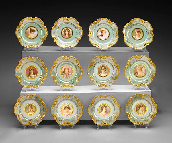 Appraisal: A set of twelve Dresden porcelain cabinet plates early th