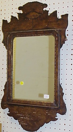 Appraisal: Queen Anne form mirror with carved wood frame with a