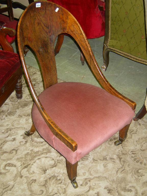 Appraisal: A Regency drawing room chair with lancet shaped splat and