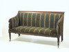 Appraisal: SETTEE - Sheraton period mahogany framed settee with tiger maple