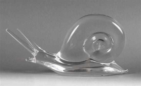 Appraisal: Daum France blown crystal snail etched mark ''Daum France ''