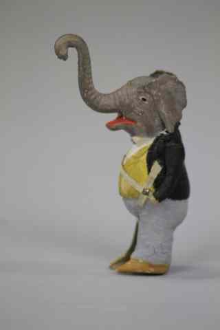 Appraisal: DRESDEN WHIMSICAL ELEPHANT ORNAMENT Germany hand painted very rare full