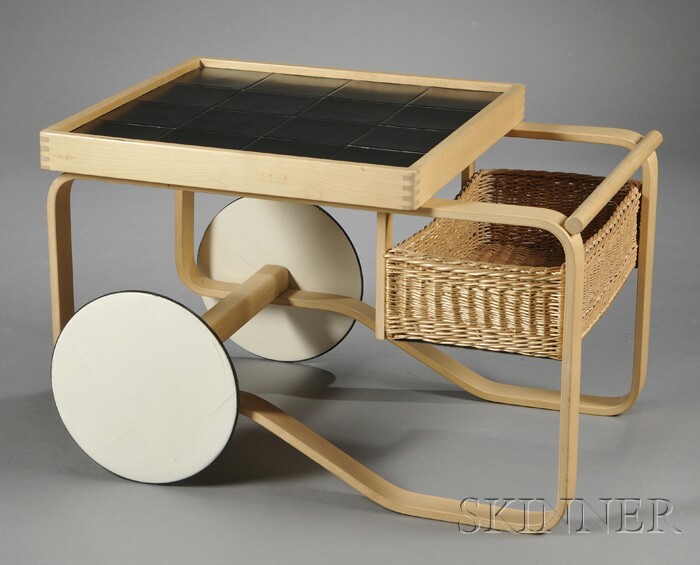 Appraisal: Alvar Aalto Tea Cart Birch natural fiber laminate Fourth quarter