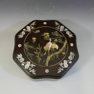 Appraisal: NO RESERVE ON THIS LOT ANTIQUE CHINESE INLAID OCTAGONAL ZITAN