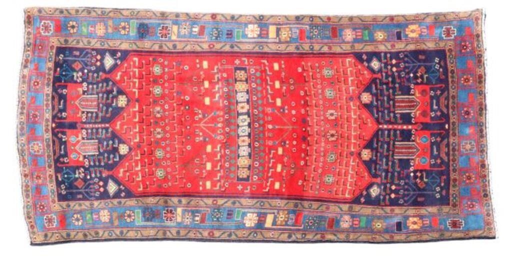 Appraisal: Hand-tied Persian Bijar rug approx ' l ' w Please