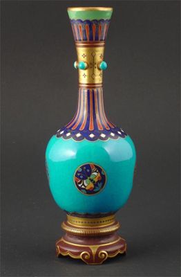 Appraisal: A Minton Cloisonne solifleur vase designed by Dr Christopher Dresesr