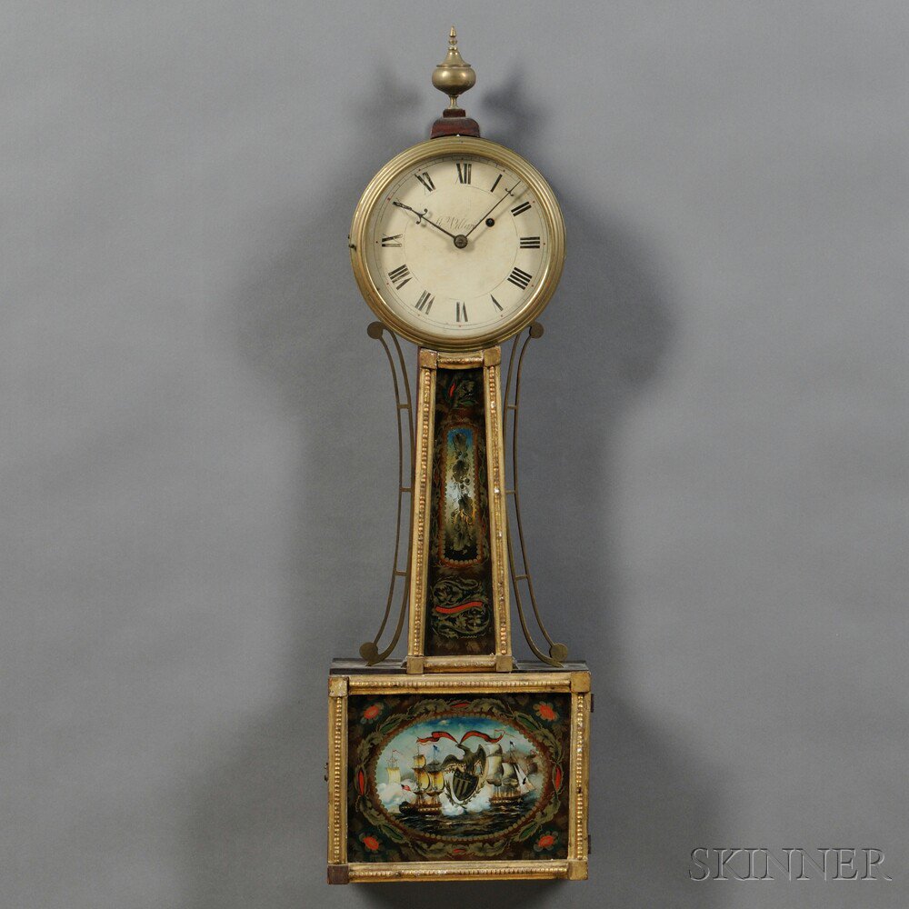 Appraisal: Mahogany A Willard Patent Timepiece Massachusetts c with gilt rope-turned