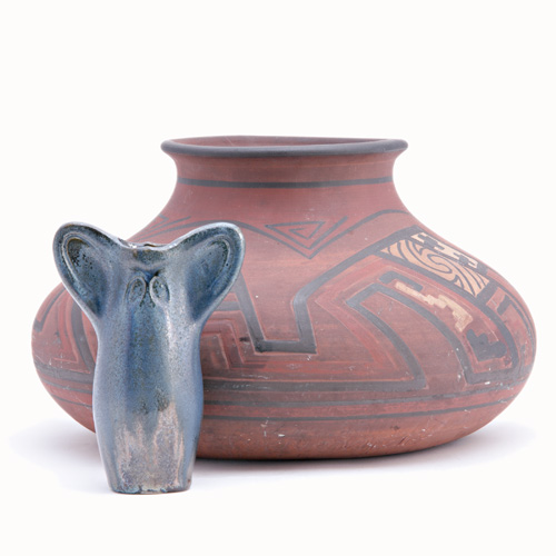 Appraisal: CLIFTON AETCo Two pieces Clifton large squat Indian pot after