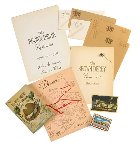 Appraisal: A group of ephemera from The Brown Derby s- s