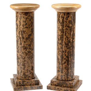 Appraisal: A Pair of Italian Marble Pedestals th Century Height x