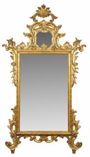 Appraisal: Italian Rococo style giltwood mirror Italian Rococo style giltwood mirror