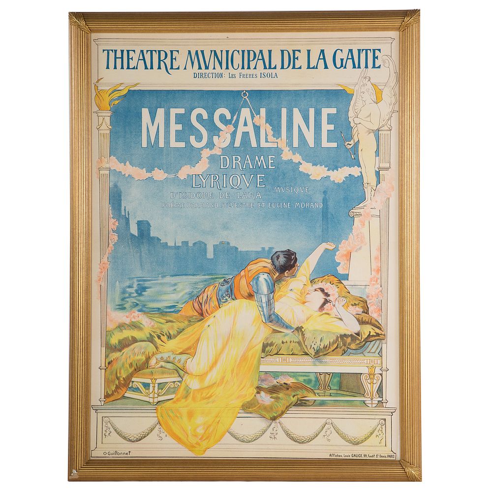 Appraisal: Octave Guillonnet Messaline color lithograph French - Color lithograph advertising