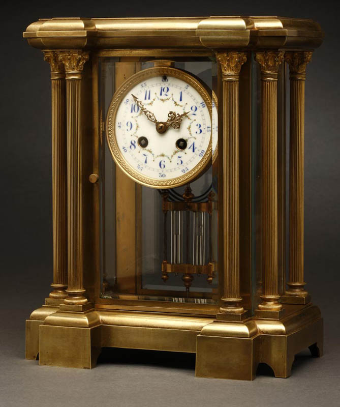 Appraisal: A French Tiffany Co crystal regulator clock A French Tiffany