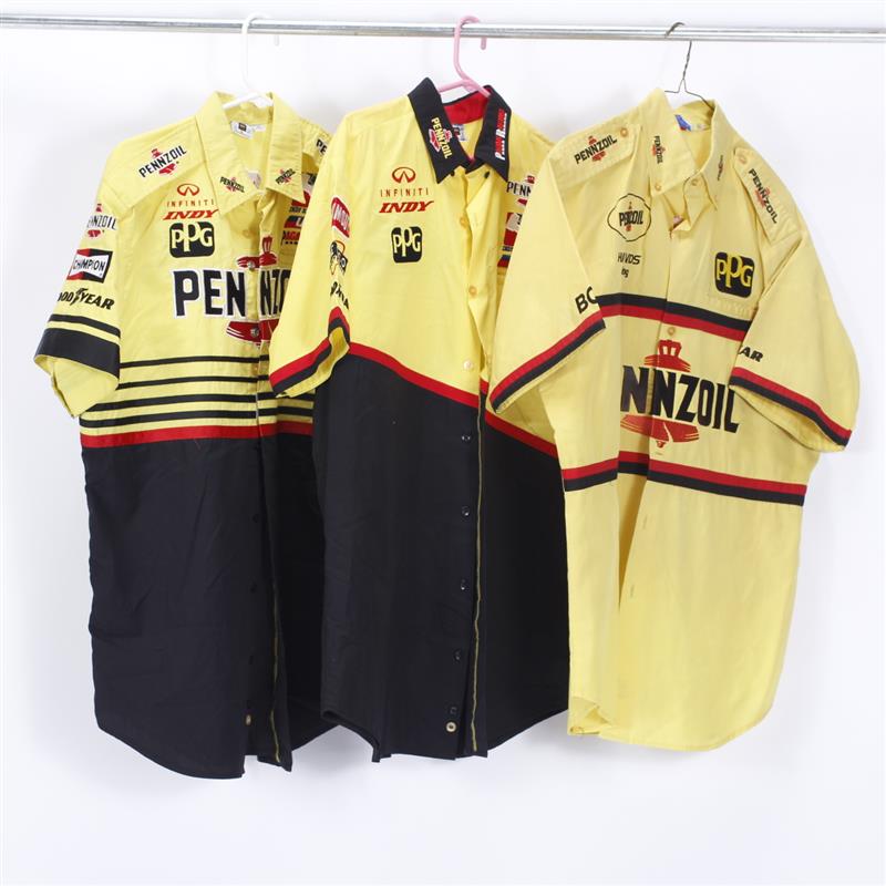 Appraisal: Three Size Large Yellow Black Auto Racing Pit Crew Pennzoil