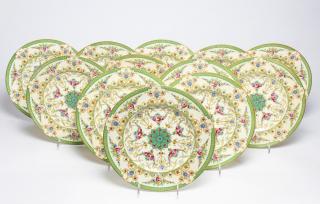 Appraisal: Royal Worcester Porcelain Z With green borders roses and foliage