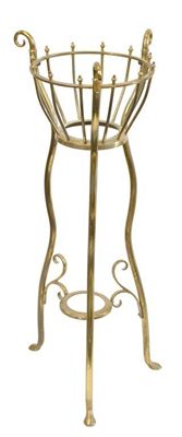 Appraisal: A brass jardiniere stand the underside of one foot stamped