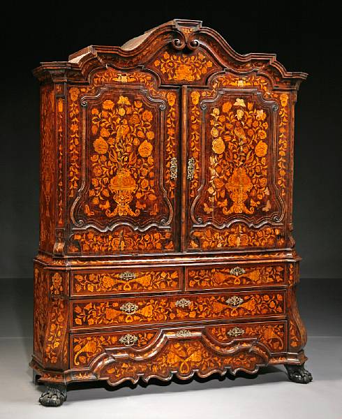 Appraisal: A good Dutch Neoclassical marquetry and walnut cabinet late th