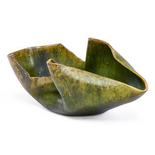 Appraisal: GEORGE OHR Low folded vessel GEORGE OHR - Low folded