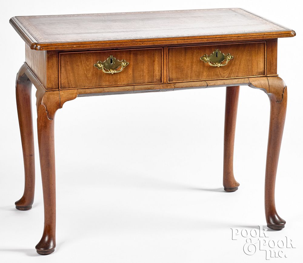 Appraisal: George II mahogany writing desk ca George II mahogany writing