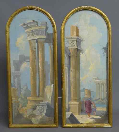 Appraisal: Pair Vintage Italian Venetian paintings Each '' x ''