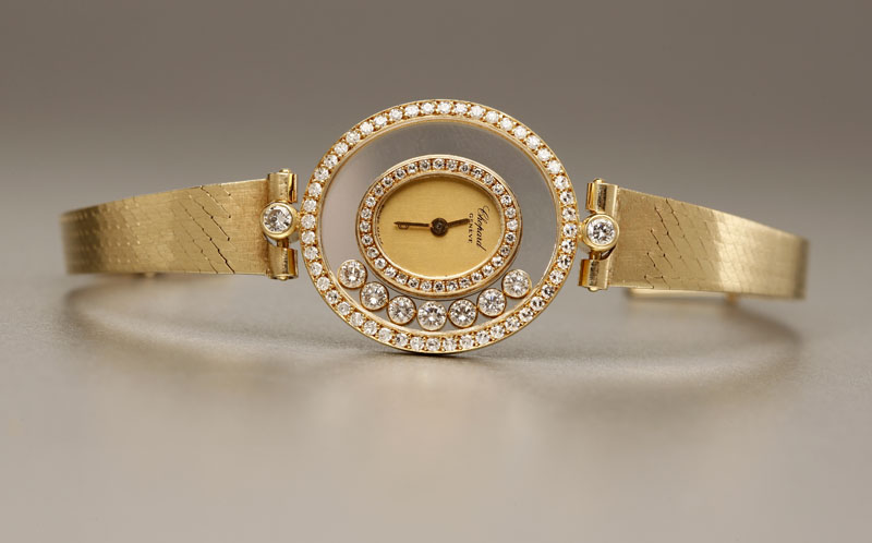 Appraisal: An K and K yellow gold and diamond ''Happy Diamonds''