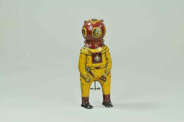 Appraisal: DEEP SEA DIVER Germany very rare lithographed toy depicts suited