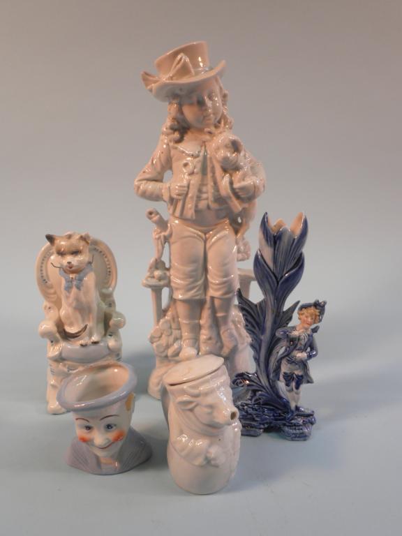 Appraisal: A late thC German porcelain nodding cat seated on a