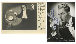 Appraisal: Collection of Vintage Photographs of Magicians Argentinian mid-twentieth century Five