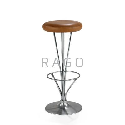 Appraisal: PIET HEIN FRITZ HANSEN Bar stool Denmark Leather chromed steel