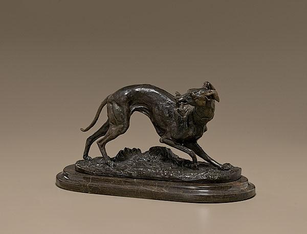 Appraisal: BRONZE WHIPPET FIGURE AFTER P J MENE Continental early th