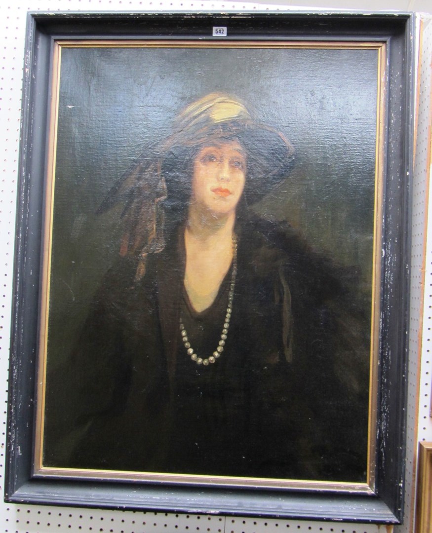 Appraisal: Follower of Sir John Lavery Portrait of a lady oil