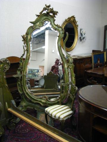 Appraisal: Exquisite th century polychrome Italian cheval mirror Louis XV style