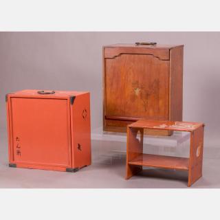 Appraisal: Two Japanese Traveling Shodana Cabinets Showa Period Two Japanese Traveling