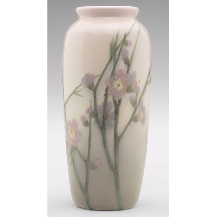 Appraisal: Fine Rookwood vase Iris glaze with finely painted cherry blossom