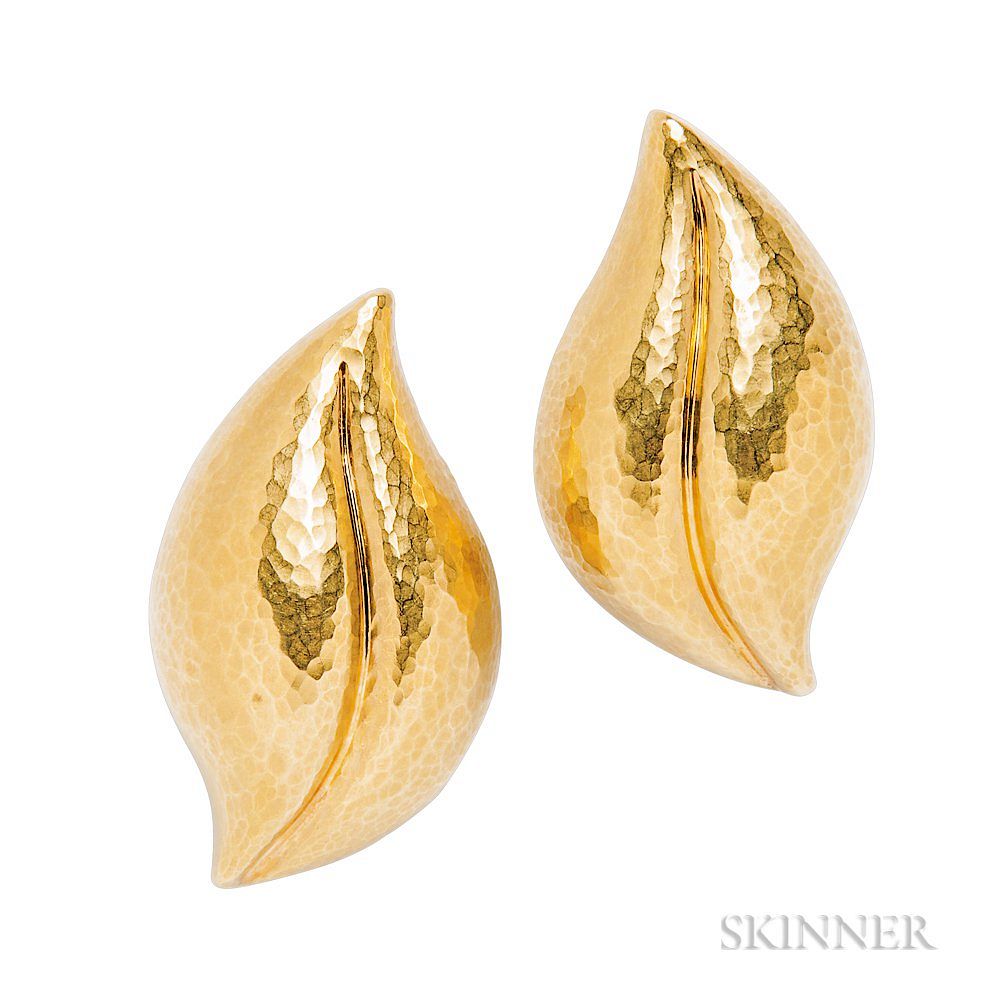 Appraisal: kt Gold Earclips Paloma Picasso Tiffany Co kt Gold Earclips