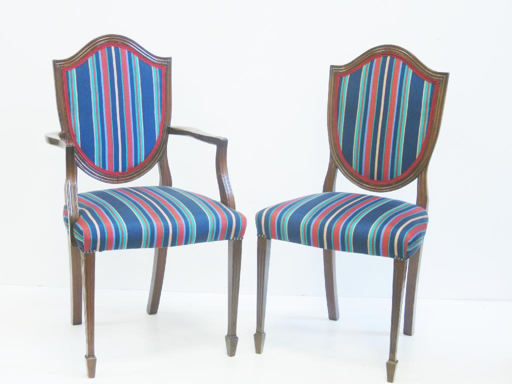 Appraisal: A set of eight Hepplewhite style mahogany Dining Chairs with