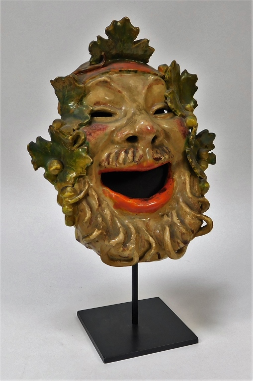 Appraisal: AUSTRIAN WASSERSPEIER GARGOYLE POTTERY MASK Austria Early th CenturyExaggerated depiction