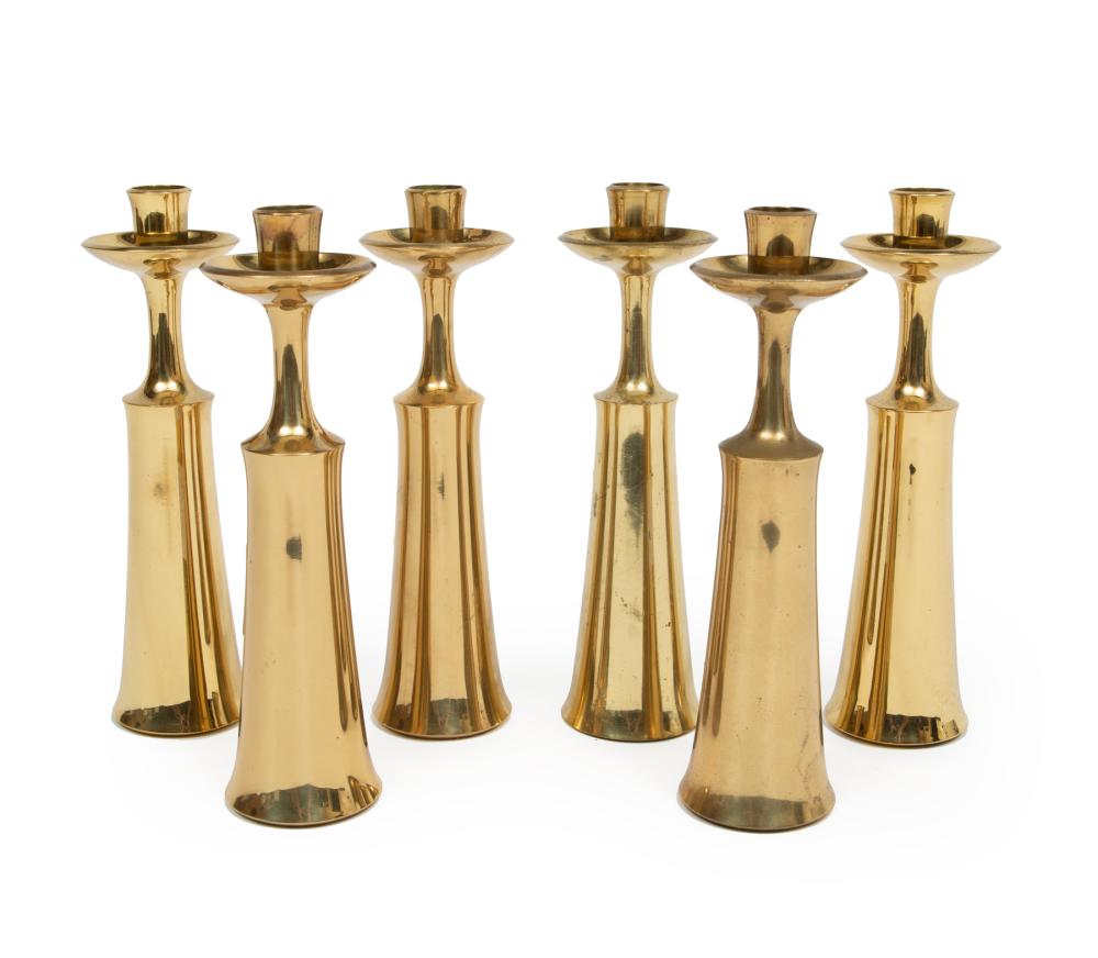 Appraisal: Set of Six Jens Quistgaard - for Dansk Designs Brass