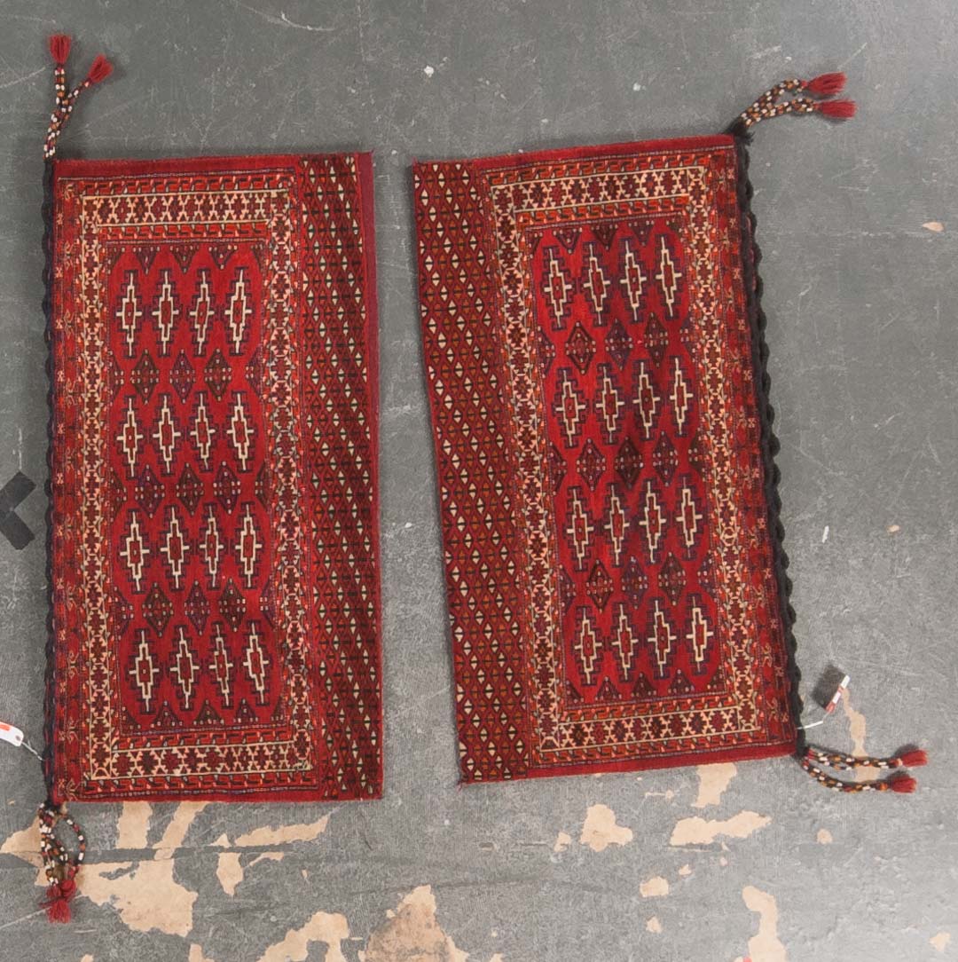 Appraisal: Two Turkemon saddle bags approx x each Turkestan circa