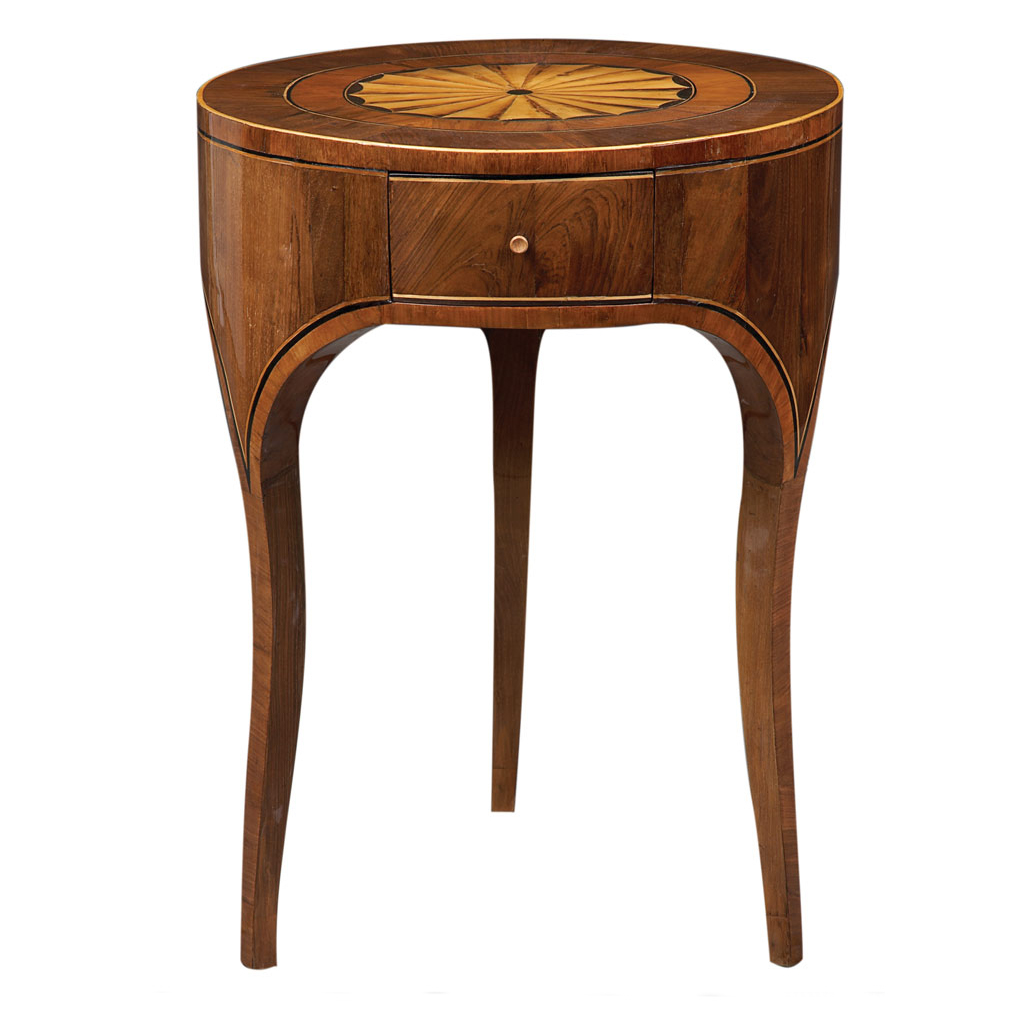 Appraisal: Biedermeier Amaranth Birch and Walnut Side Table First quarter of