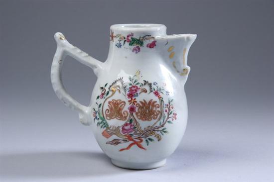 Appraisal: CHINESE EXPORT ARMORIAL PORCELAIN WEDDING PITCHER Qianlong With double initials