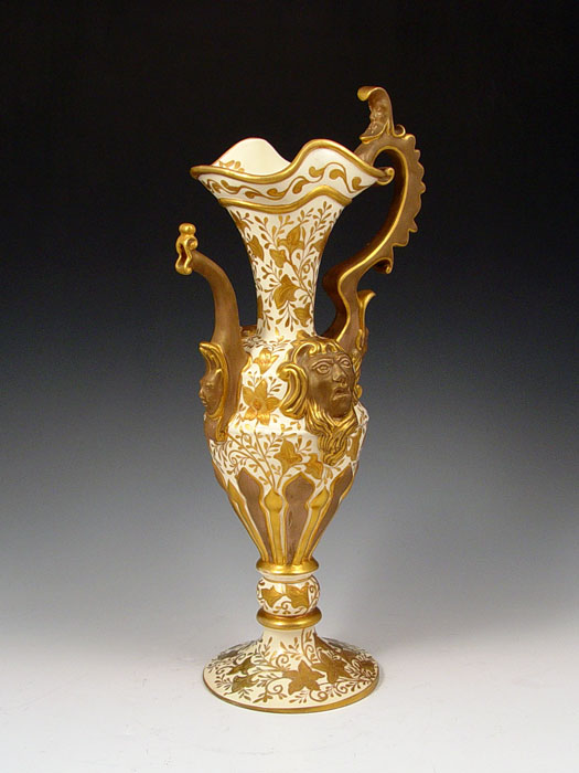 Appraisal: FISCHER BUDAPEST EWER th C early Herend ewer with parcel-gilt