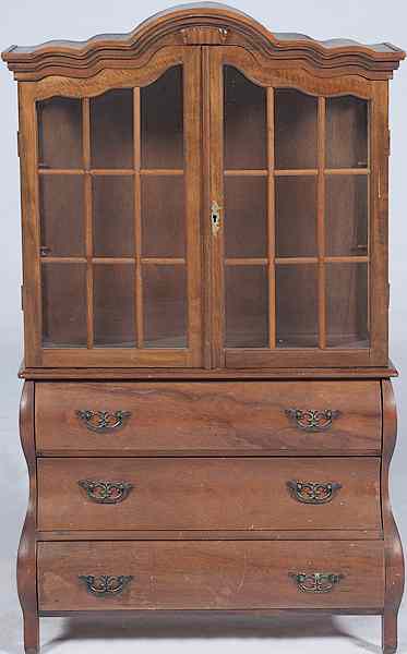 Appraisal: Miniature Dutch Cabinet Continental th century a miniature cabinet in