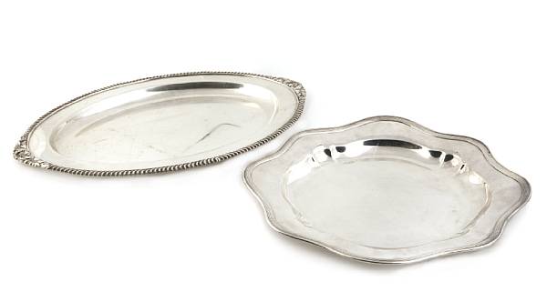 Appraisal: A group of three sterling table articles Comprising salad dish