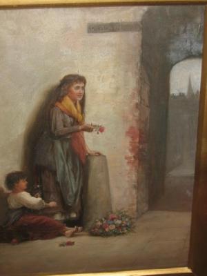 Appraisal: ENGLISH SCHOOL th Century Flower Sellers at Grays Inn unsigned