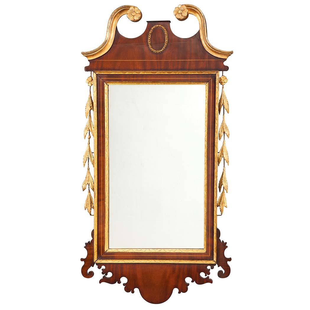 Appraisal: Federal Parcel Gilt Inlaid Mahogany Mirror New York early th